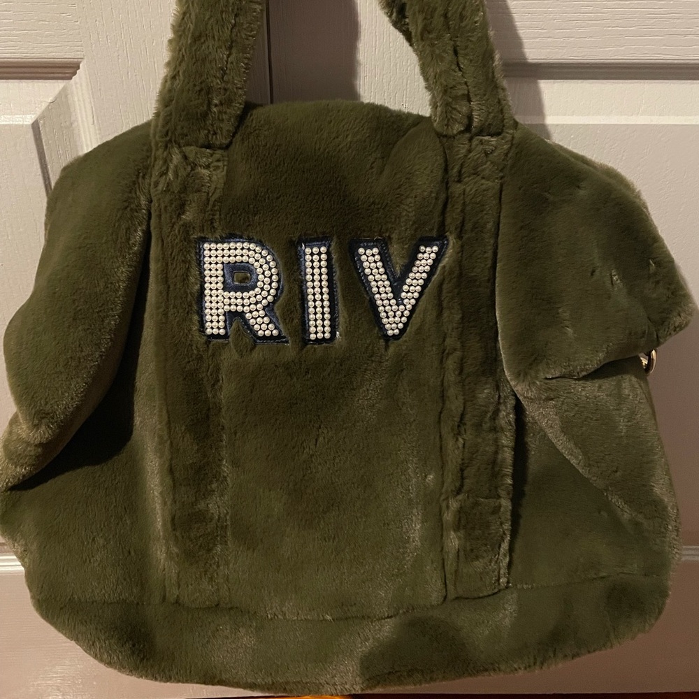 Stoney Clover Lane Cozy Faux Fur Evergreen Tote